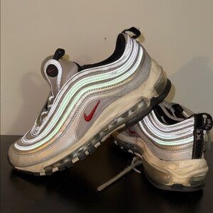 Nike Kids Metallic Silver and Black Sneakers air max 97